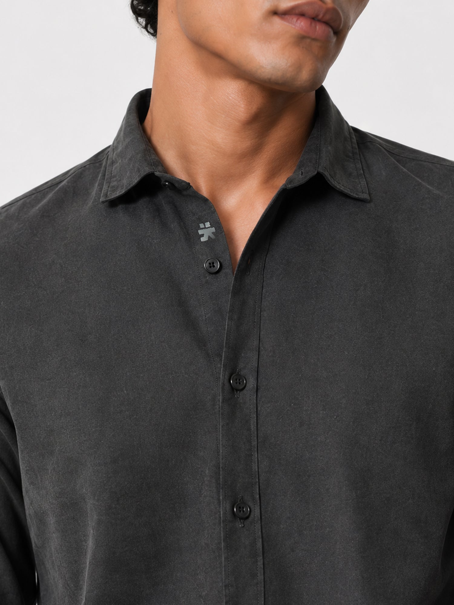 Men Charcoal Solid Shirt