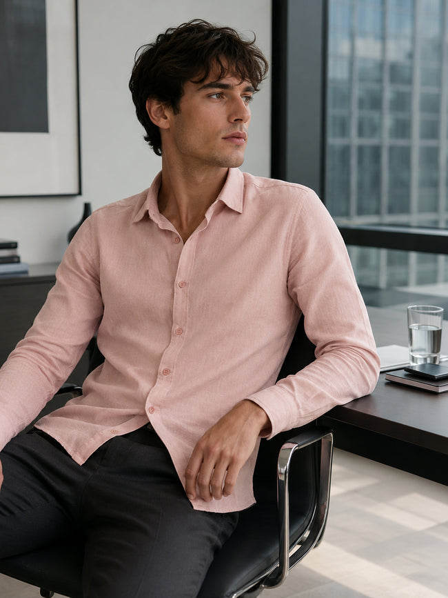 Men Pink Solid Formal Shirt