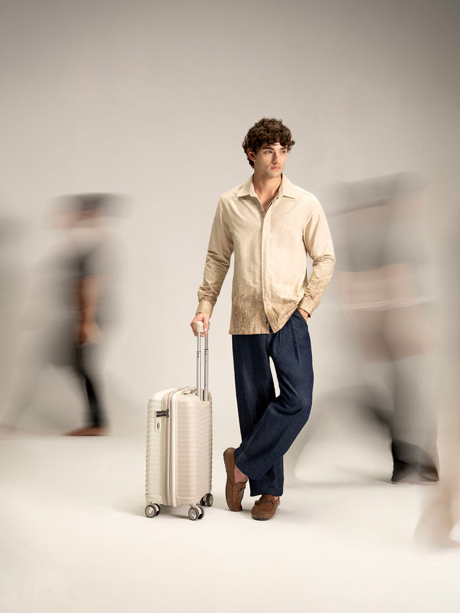 Men Beige Abstract Print Shirt