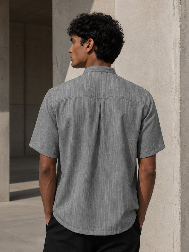 Men Grey Textured Shirt