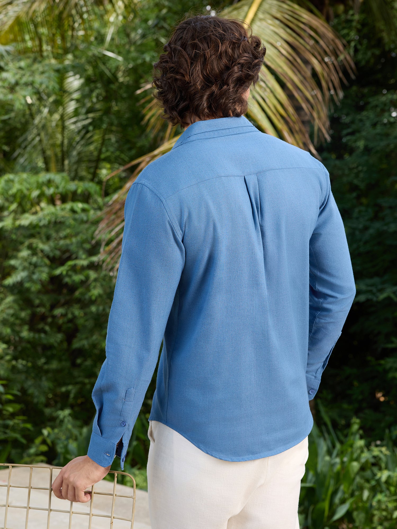 Men Blue Solid Shirt
