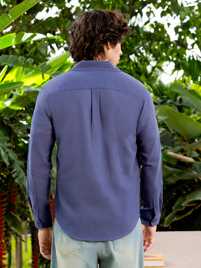 Men Blue Solid Shirt