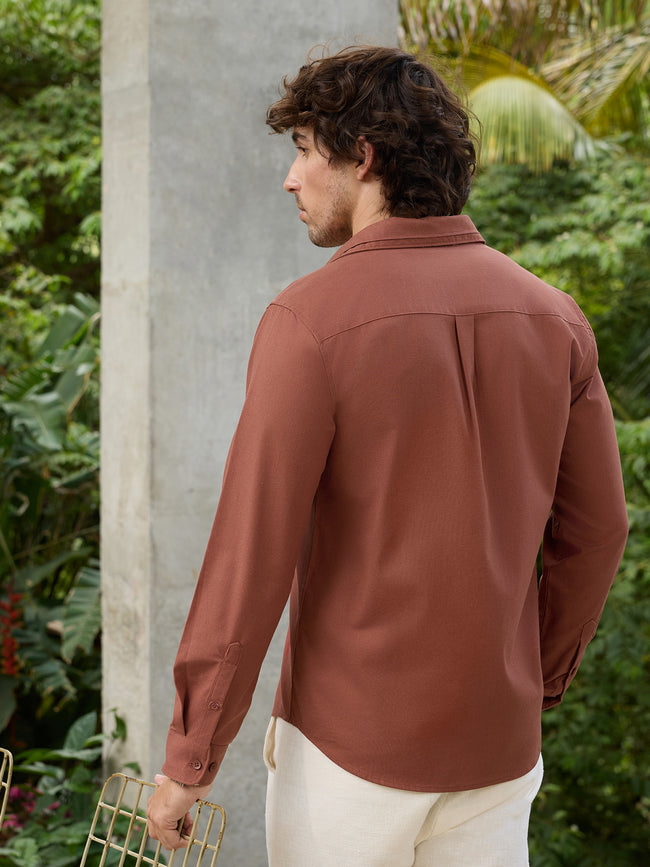 Men Rust Solid Shirt