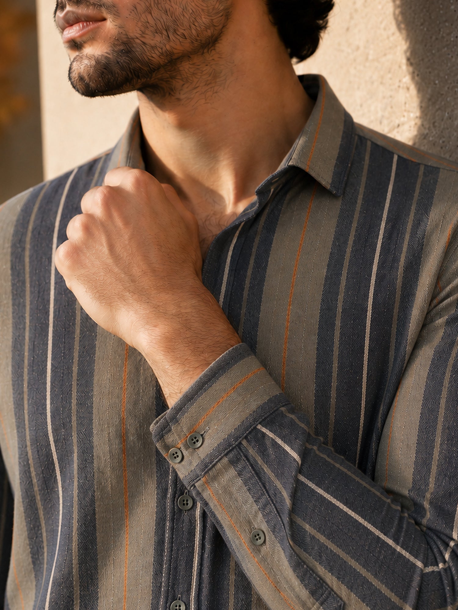 Men Multi Striped Cotton Regular Fit Shirt