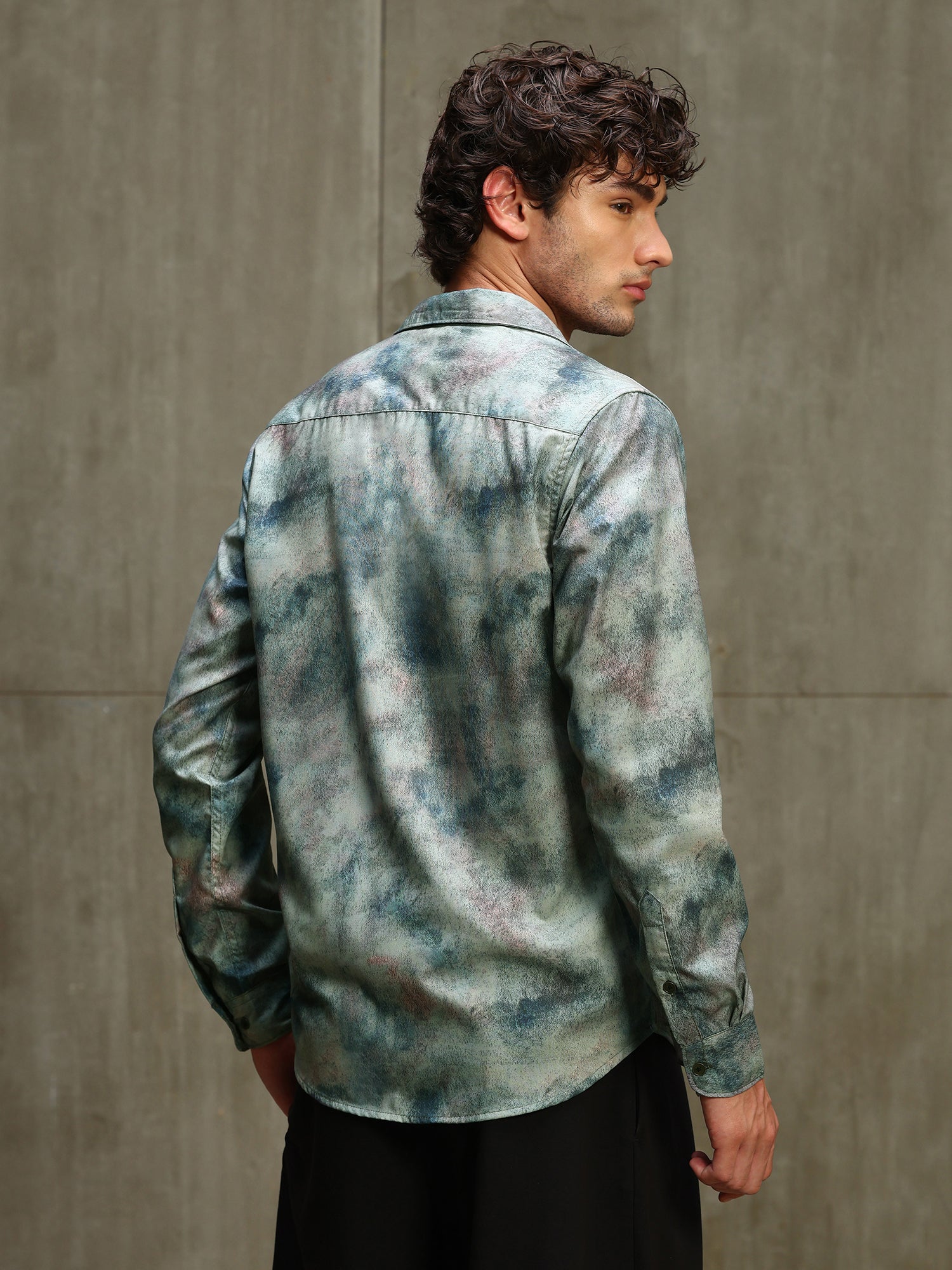 Men Multi Abstract Print Full Sleeves Shirt