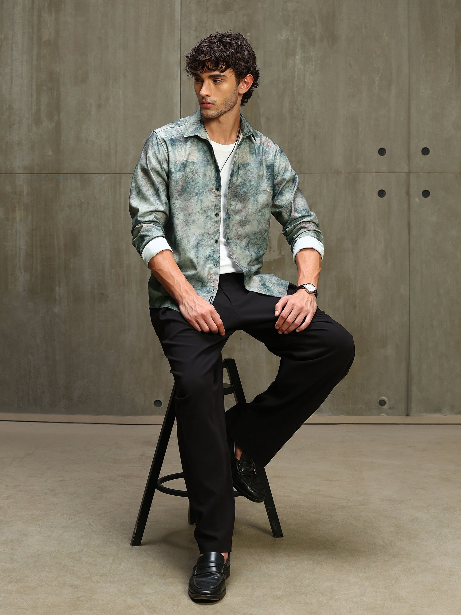 Men Multi Abstract Print Full Sleeves Shirt