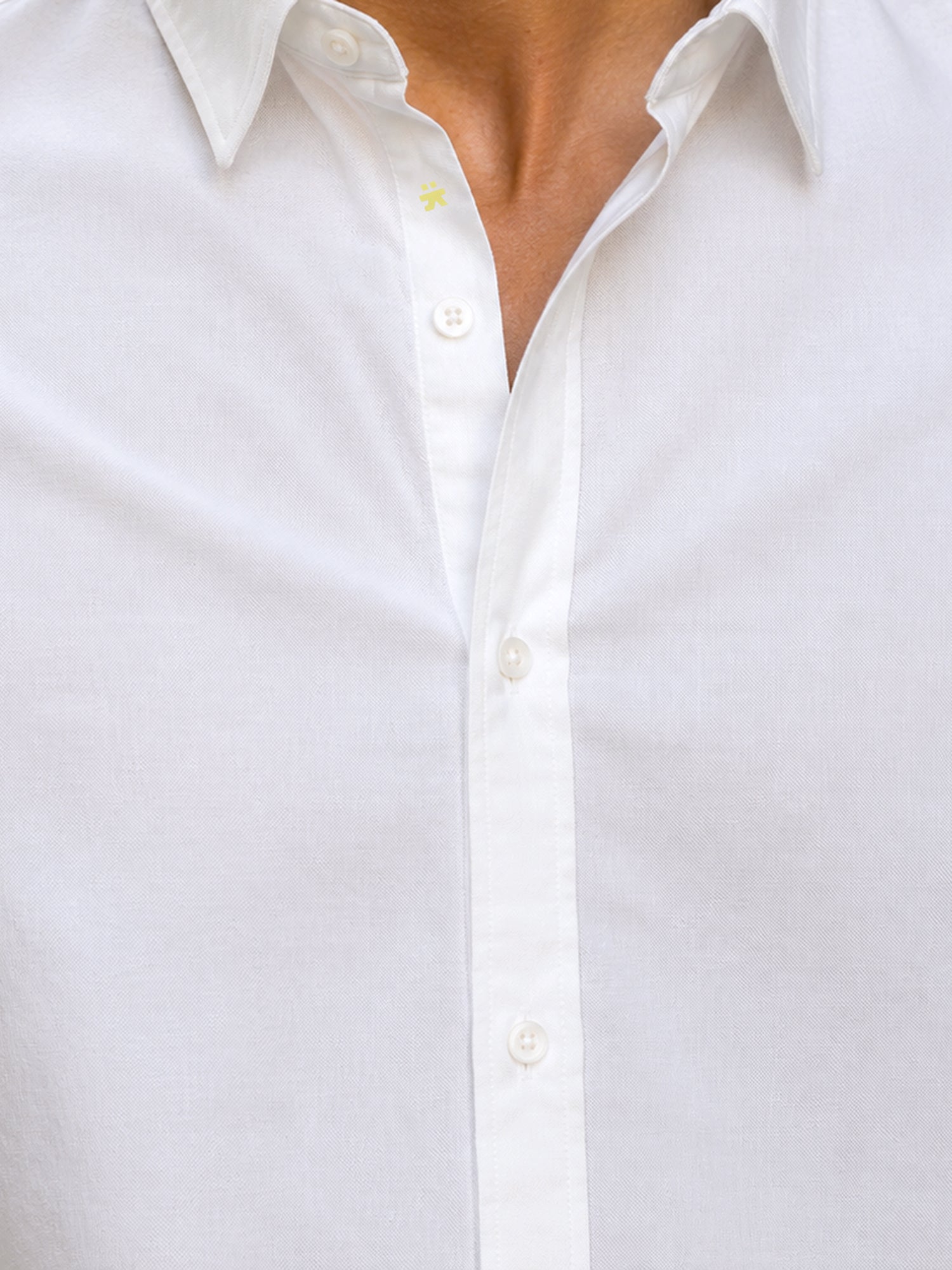 Men White Solid Full Sleeves Shirt