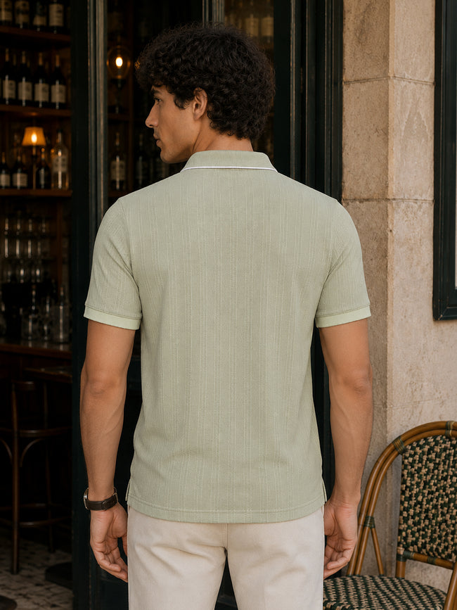 Men Green Textured T-Shirt