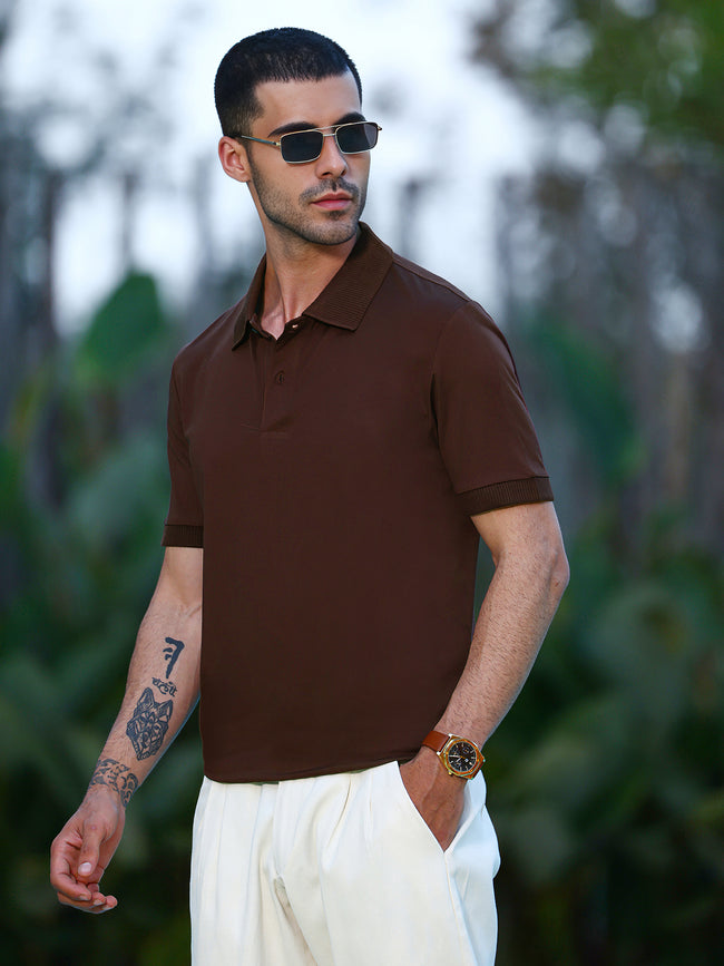Men Brown Casual T-Shirt
