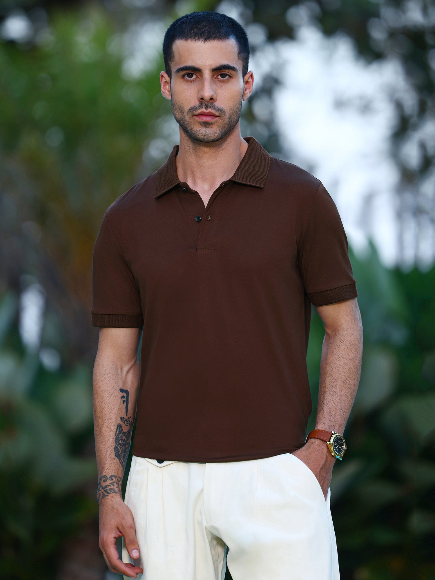Men Brown Casual T-Shirt
