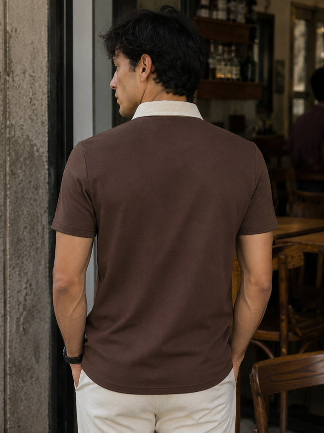 Men Brown Solid T-Shirt