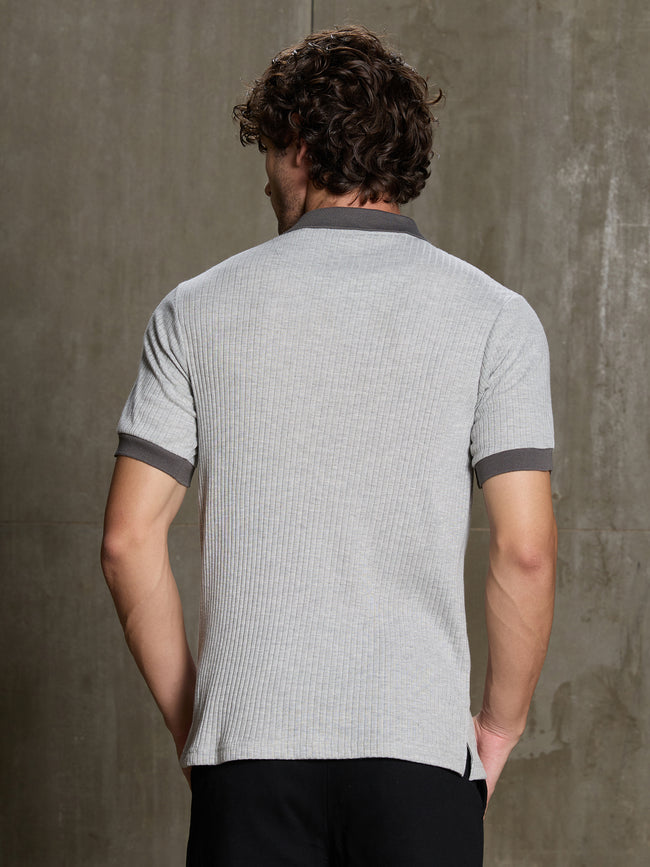 Men Light Grey Self-Design Slim Fit T-Shirt