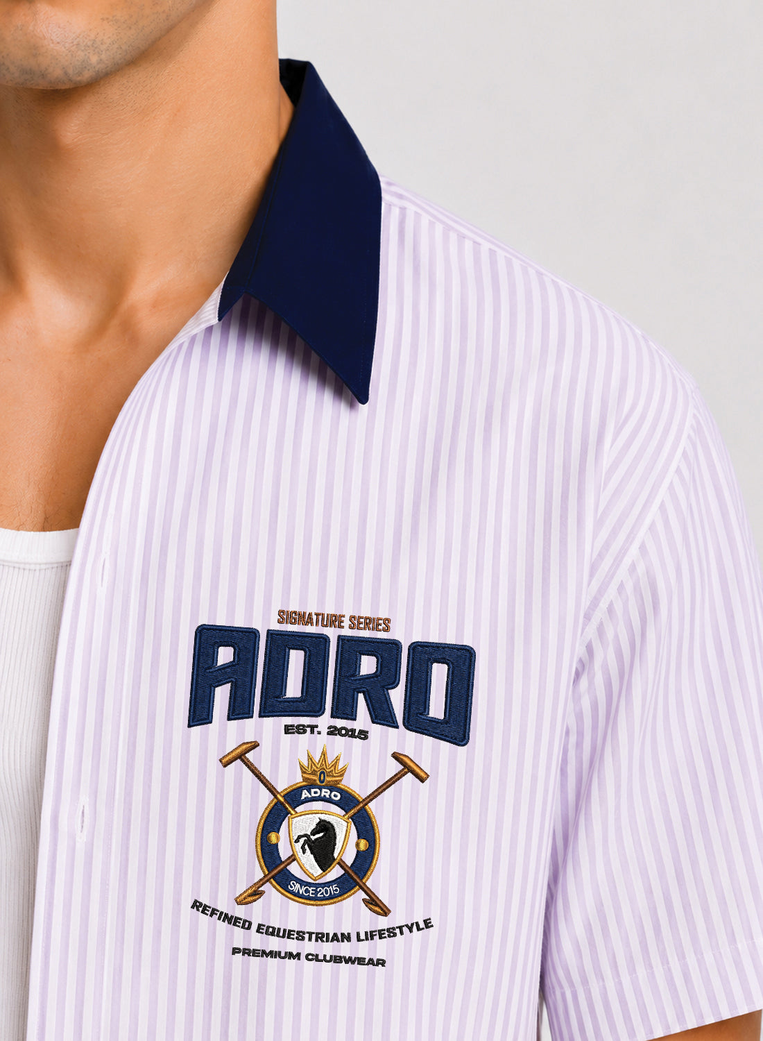 Men Lavender Striped Casual Shirt