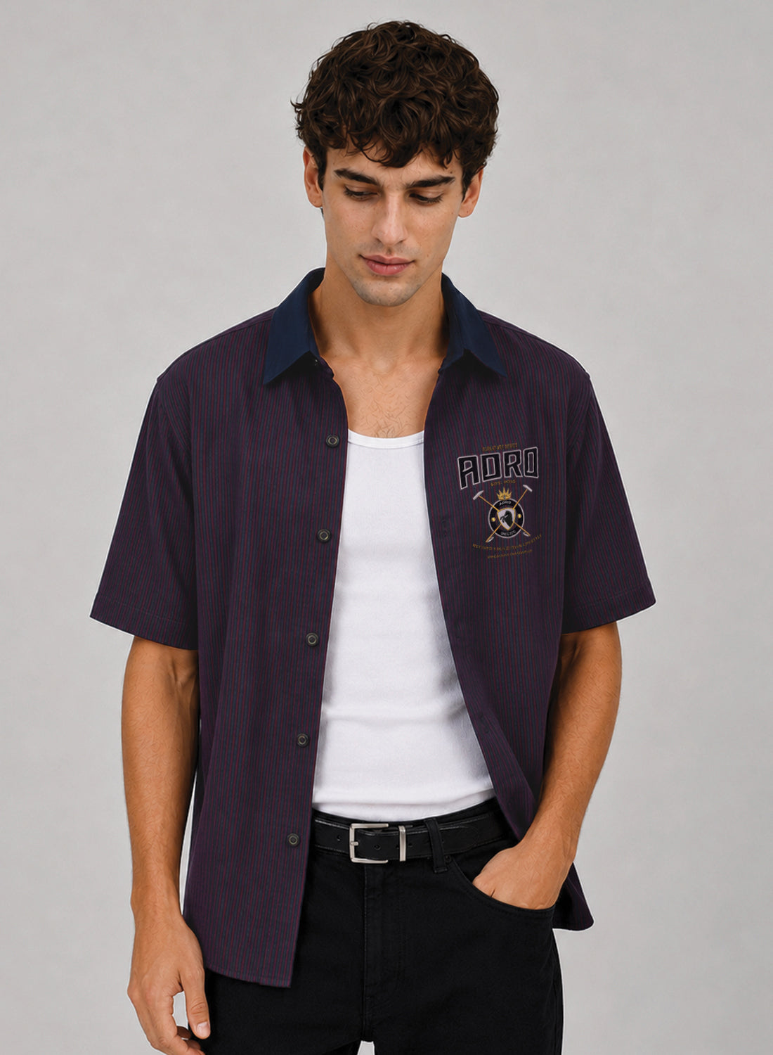 Men Maroon Striped Casual Shirt