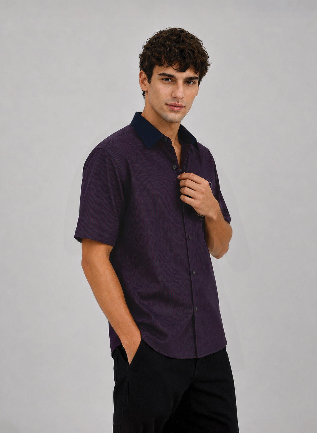 Men Maroon Striped Casual Shirt