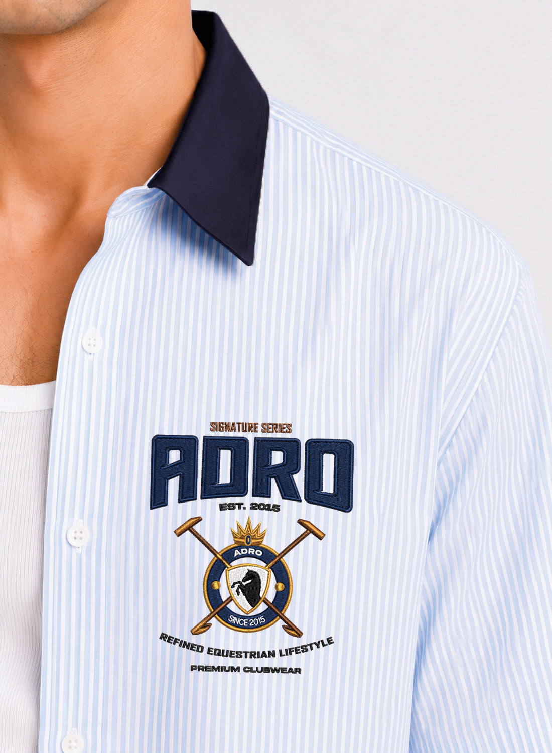 Men Blue Striped Casual Shirt