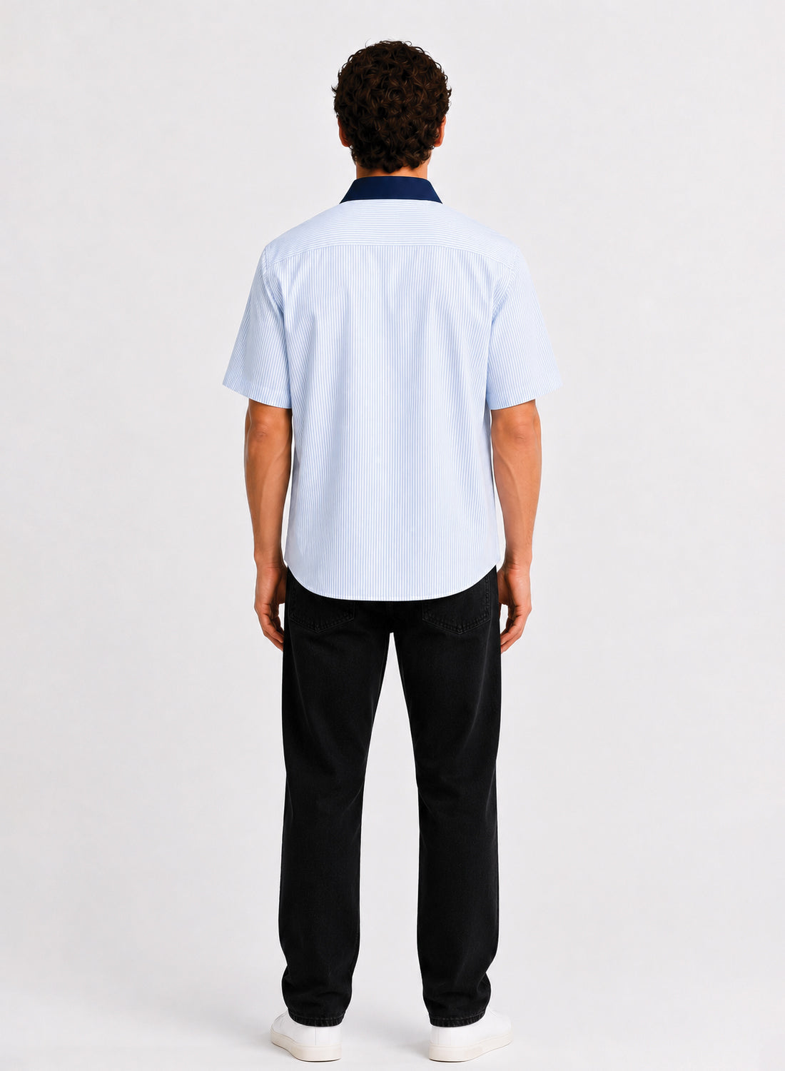Men Blue Striped Casual Shirt