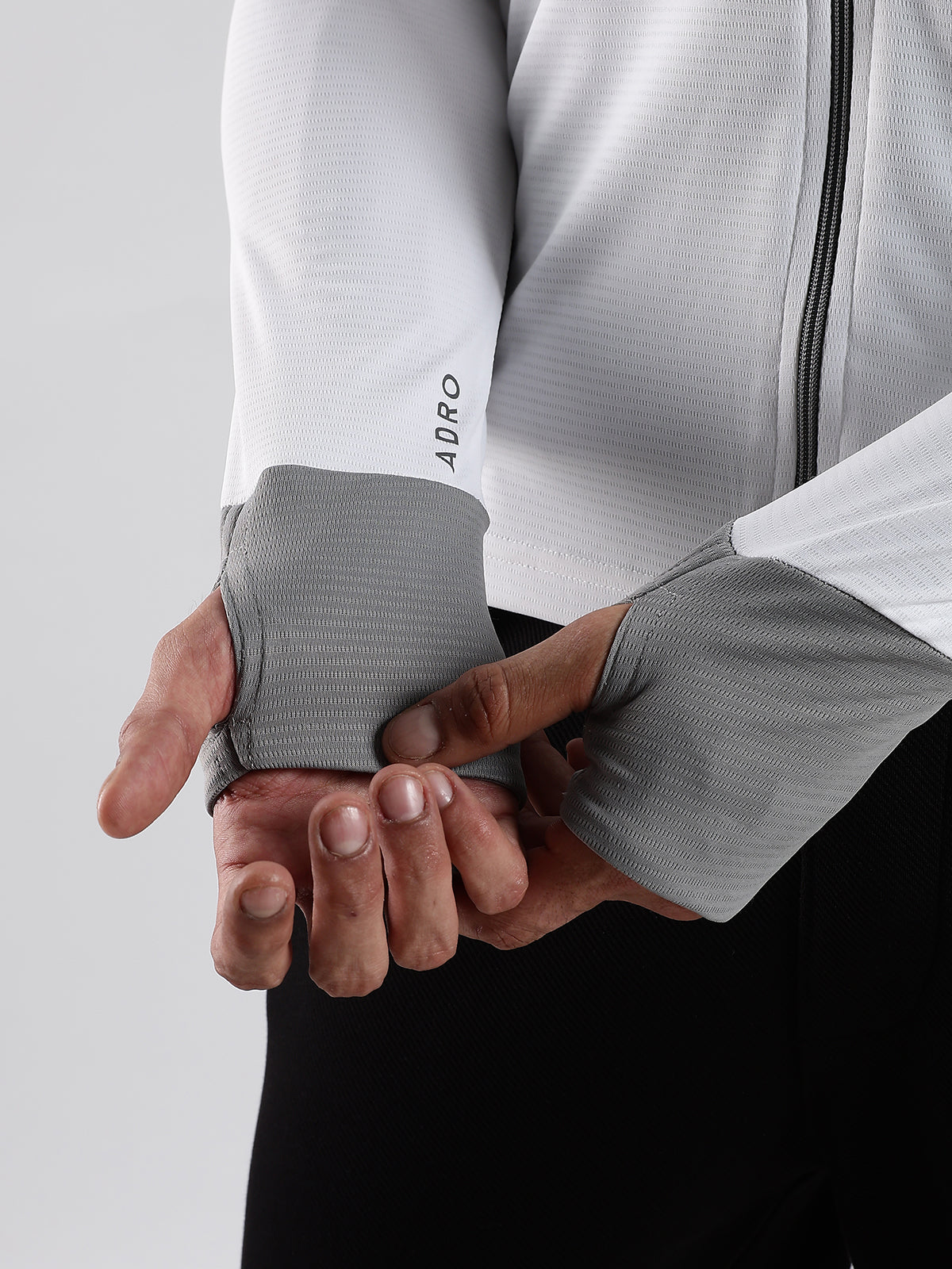 Men White Sunscreen Jacket With UV Protection And Zipper