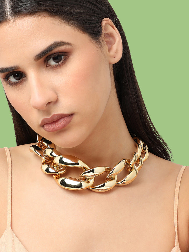 Women Toned Gold-Plated Necklace