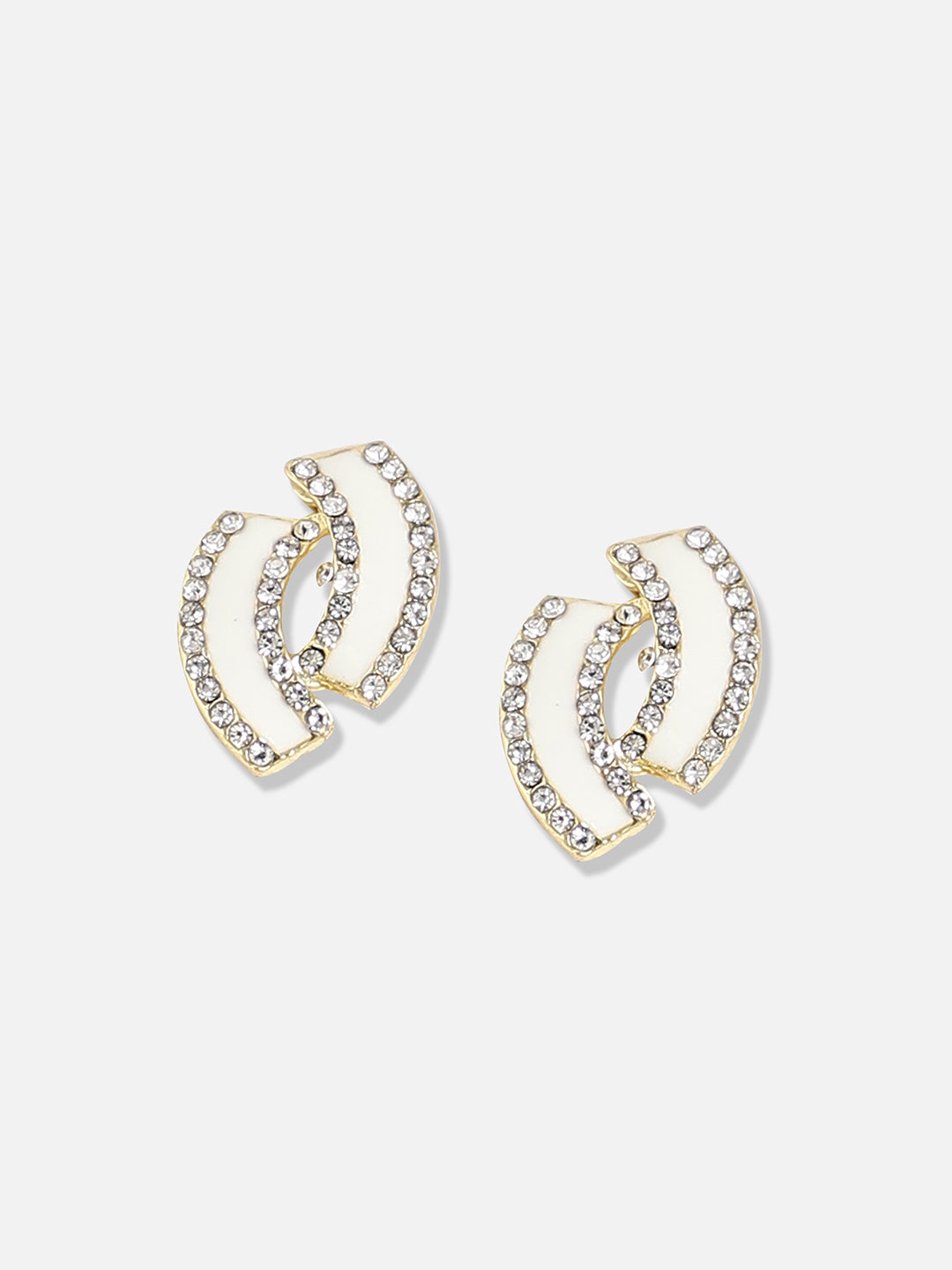 Women White Silver Plated Designer Stone Party Drop Earring
