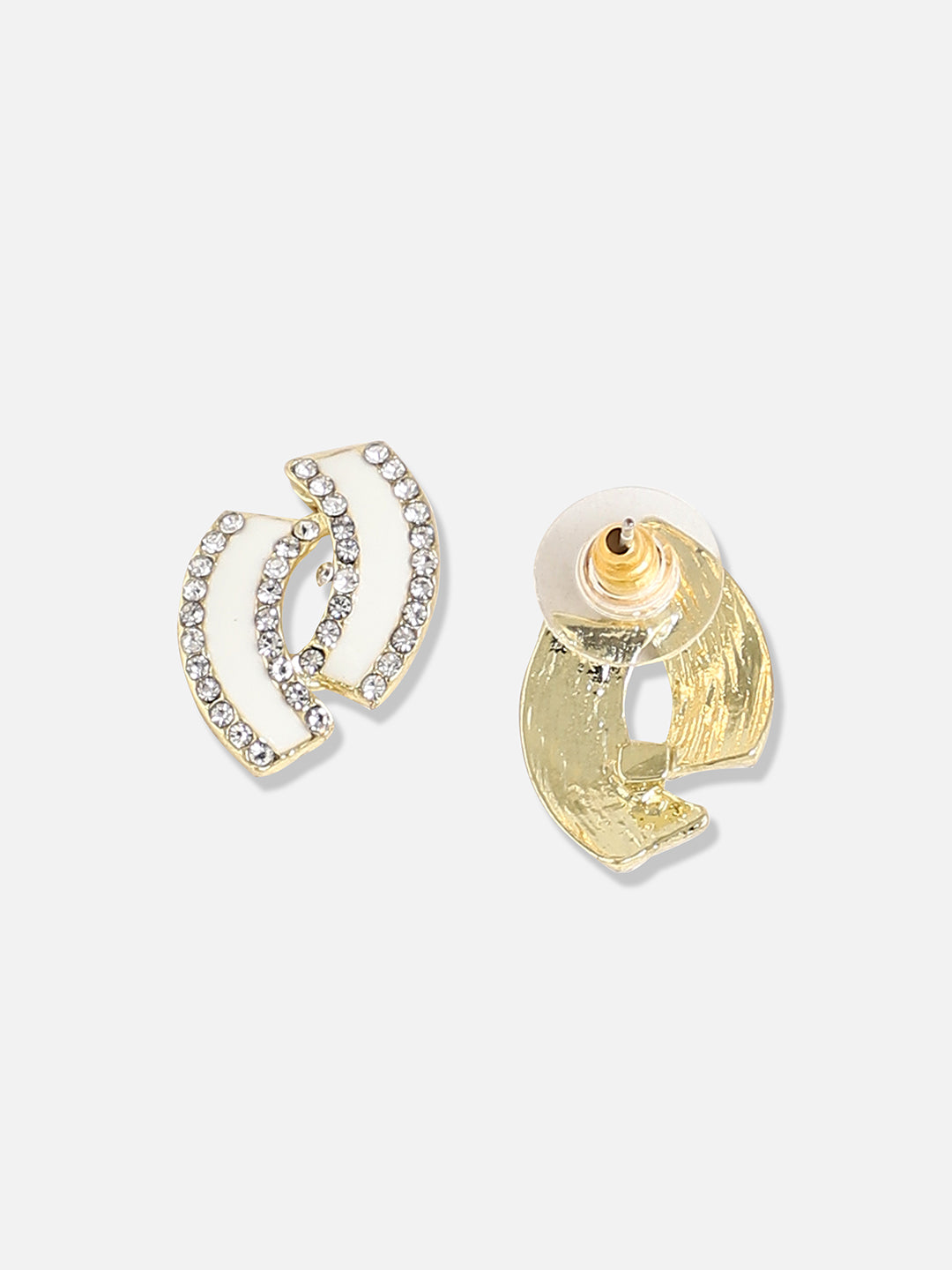 Women White Silver Plated Designer Stone Party Drop Earring
