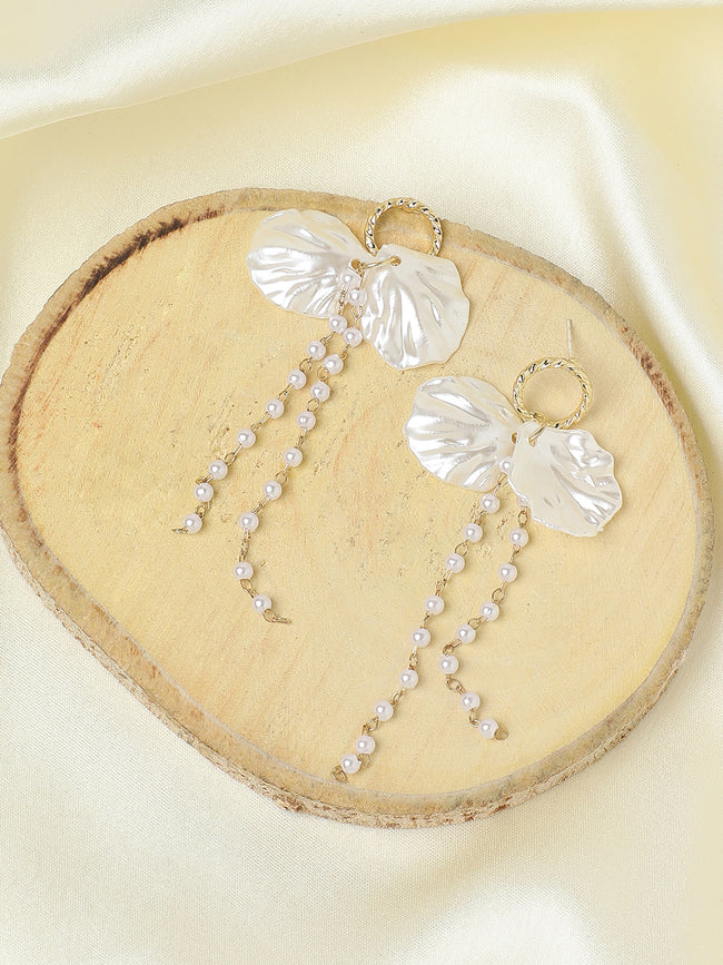 Women White Stone Casual Drop Earring