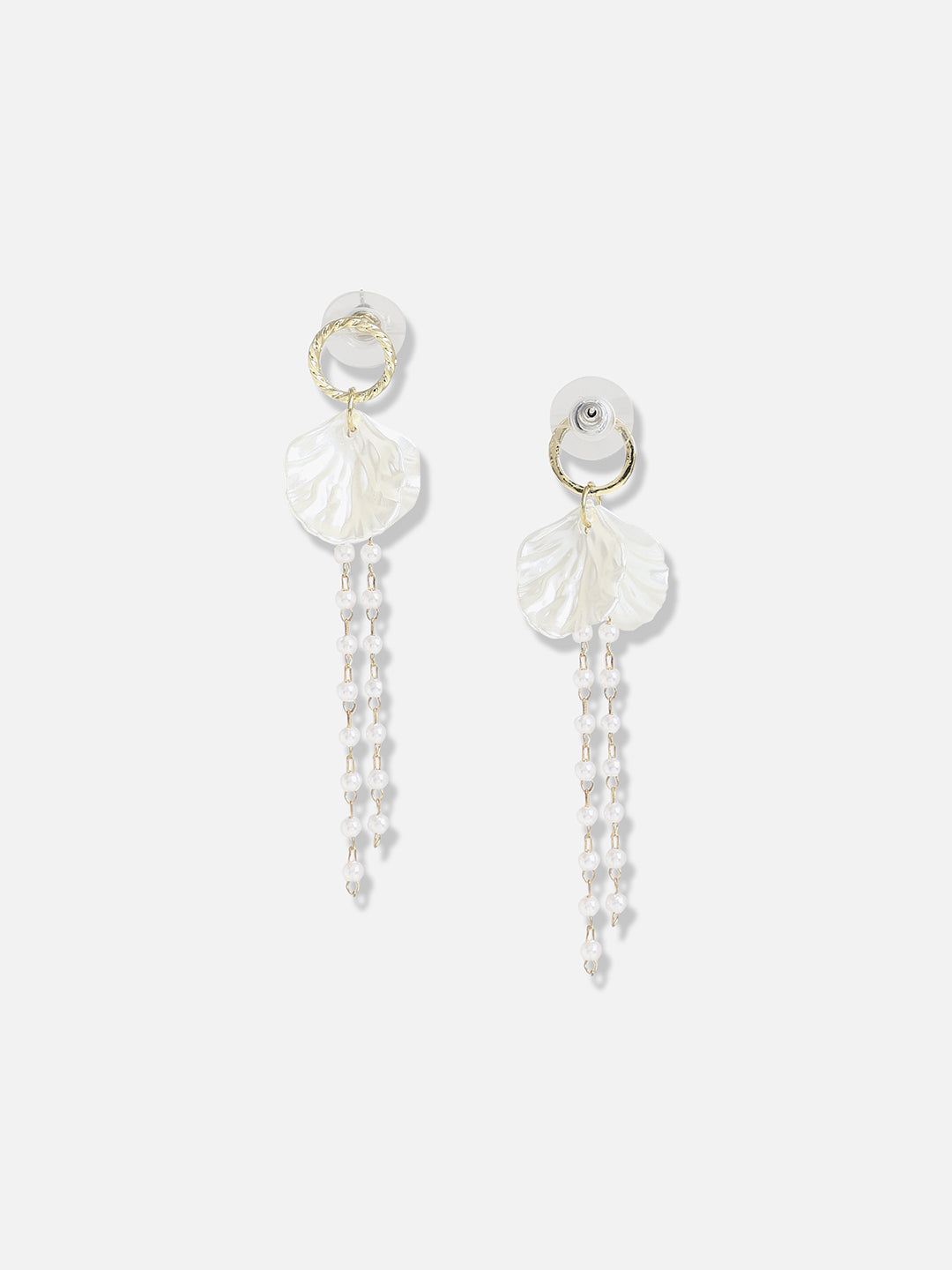Women White Stone Casual Drop Earring