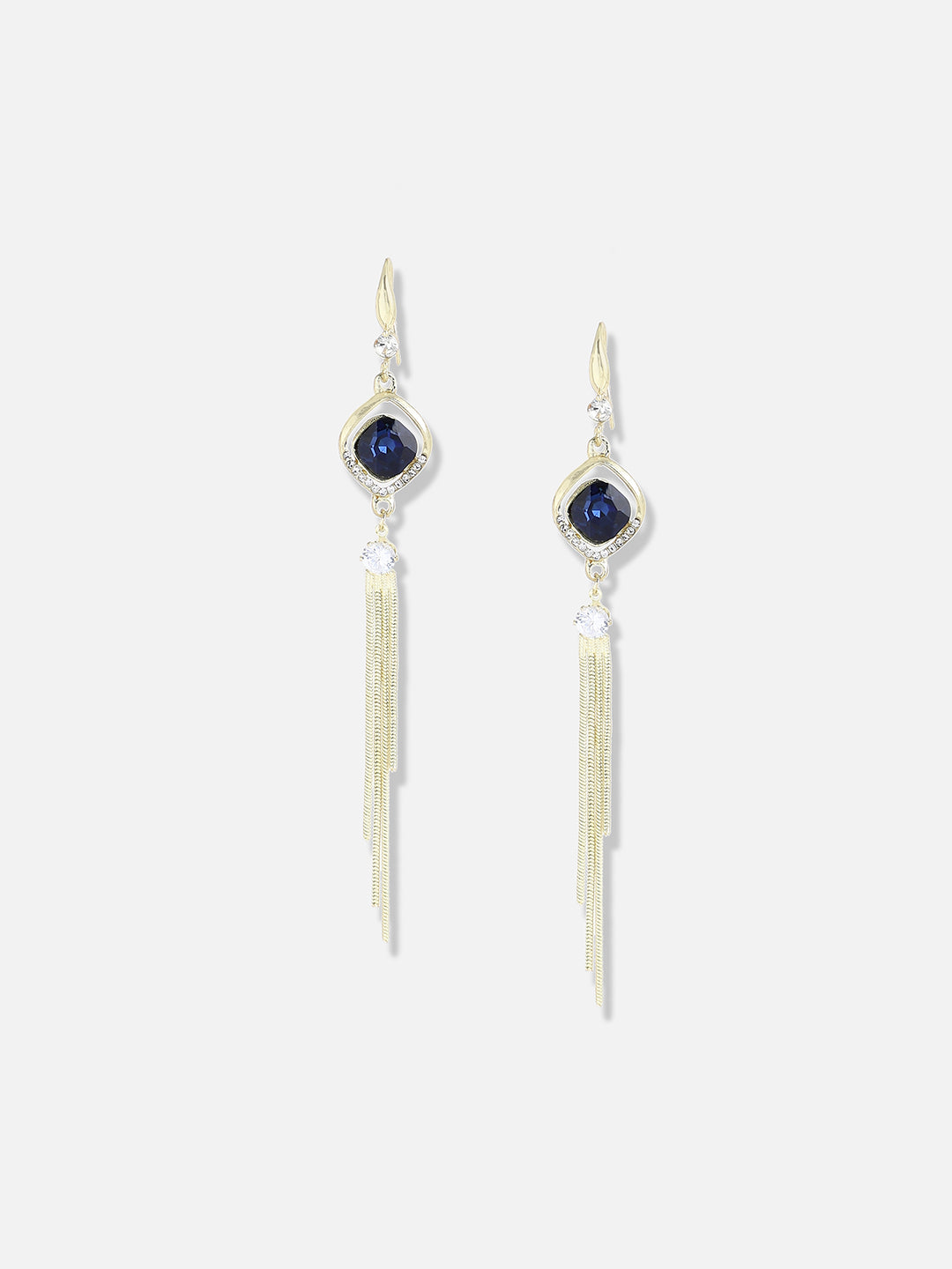 Women Blue Pearls Party Drop Earring
