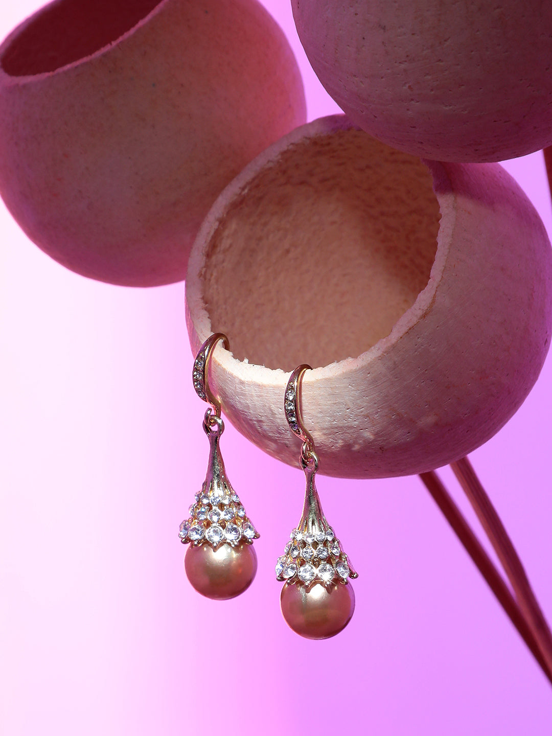 Women White Stone Casual Drop Earring