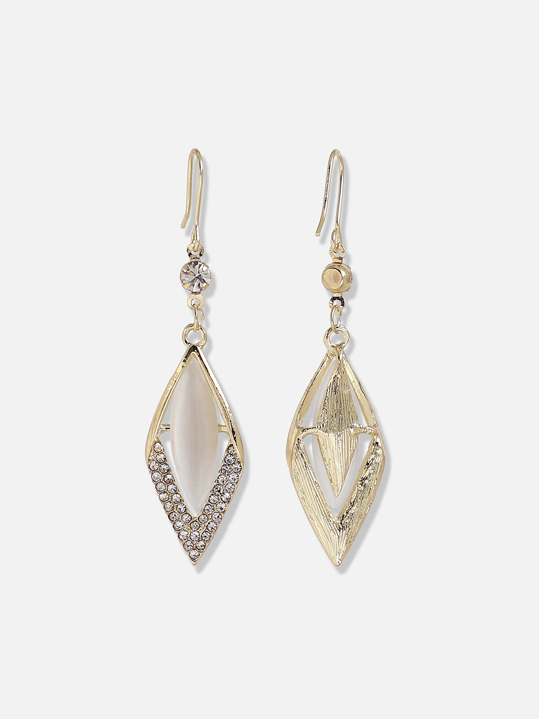 Women White Stone Casual Drop Earring