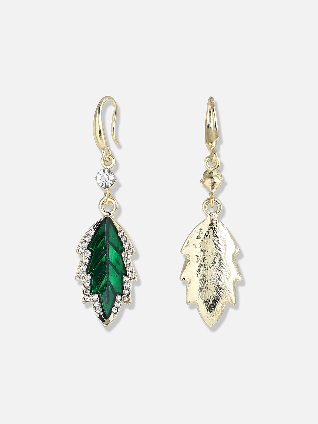Women Green Silver Plated Designer Stone Party Drop Earring