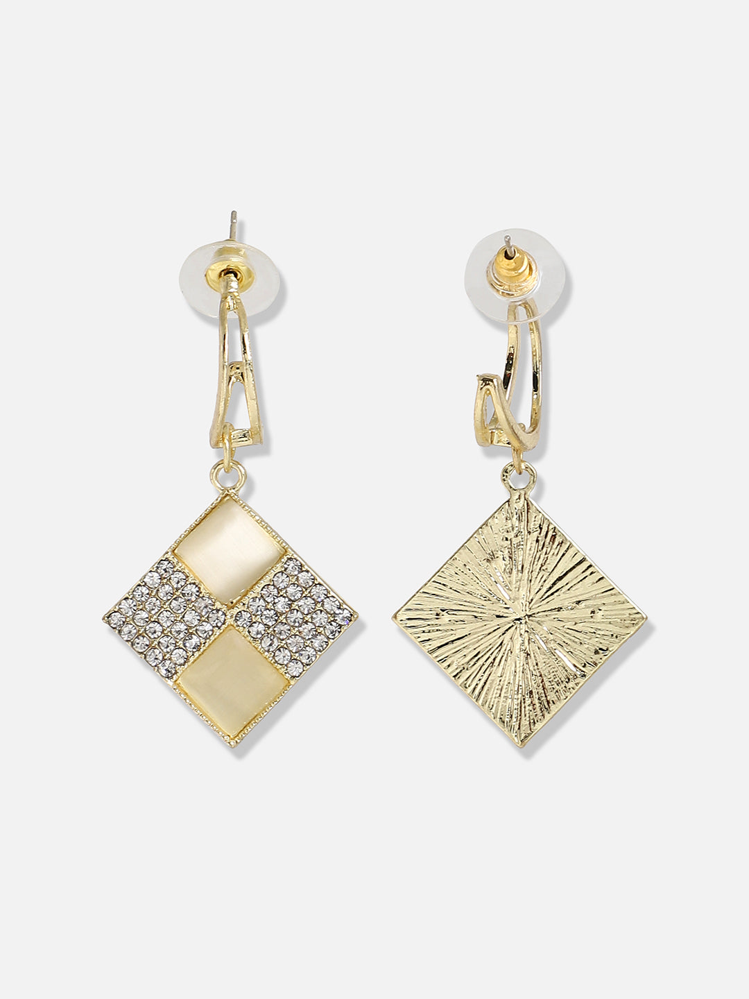 Women Silver Gold Plated Pearls Casual Drop Earring