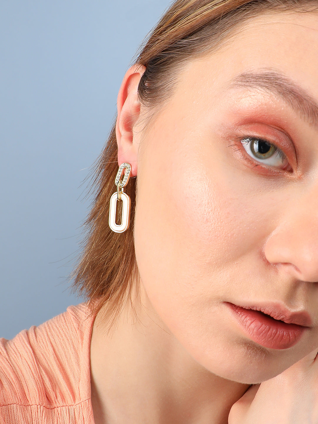 Women Gold Plated Pearls Casual Drop Earring