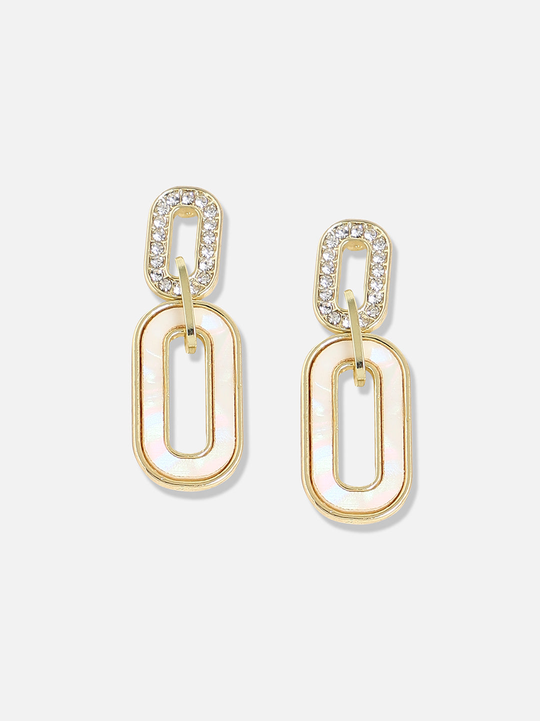 Women Gold Plated Pearls Casual Drop Earring