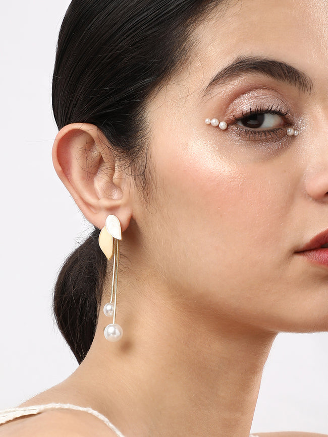 Women Silver Plated Designer Stone Casual Drop Earring