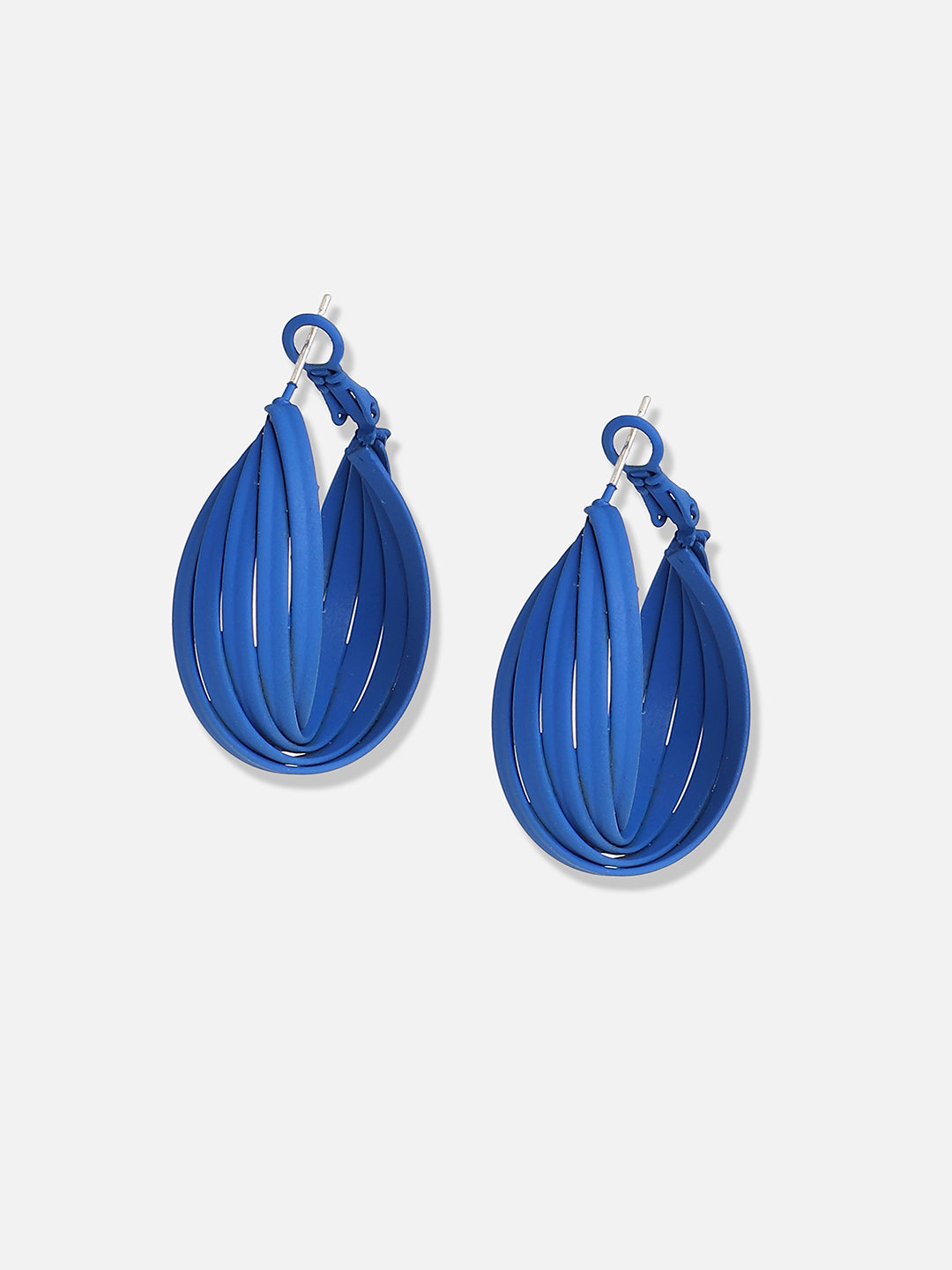 Women Blue Gold Plated Designer Stone Party Drop Earring