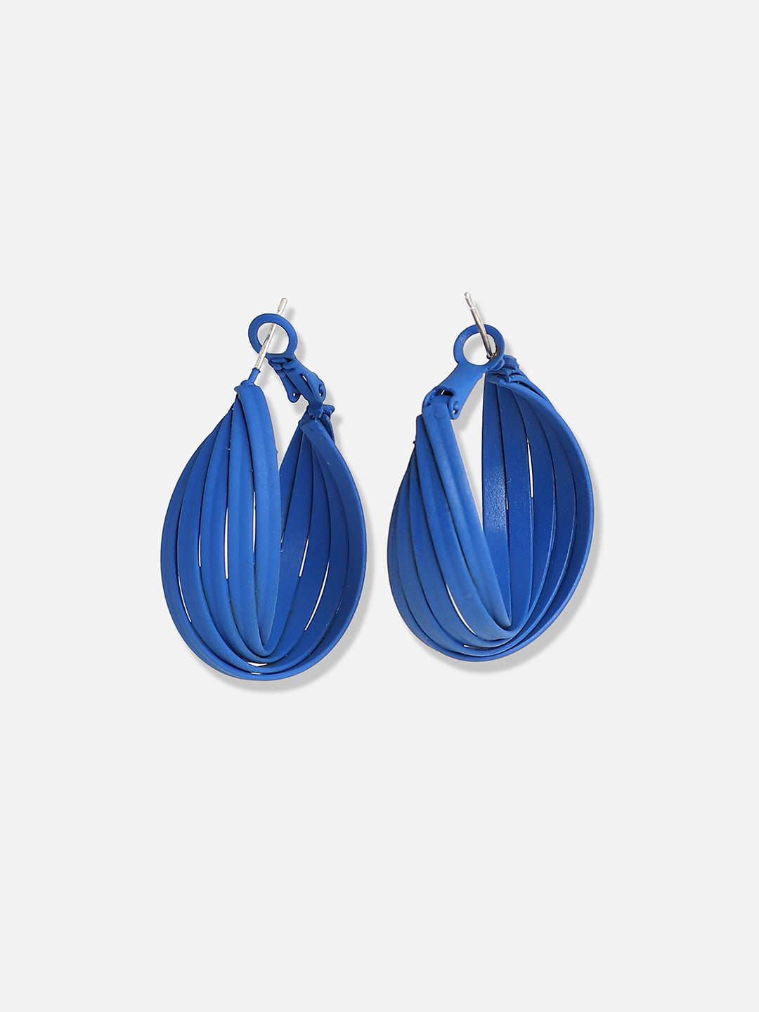 Women Blue Gold Plated Designer Stone Party Drop Earring