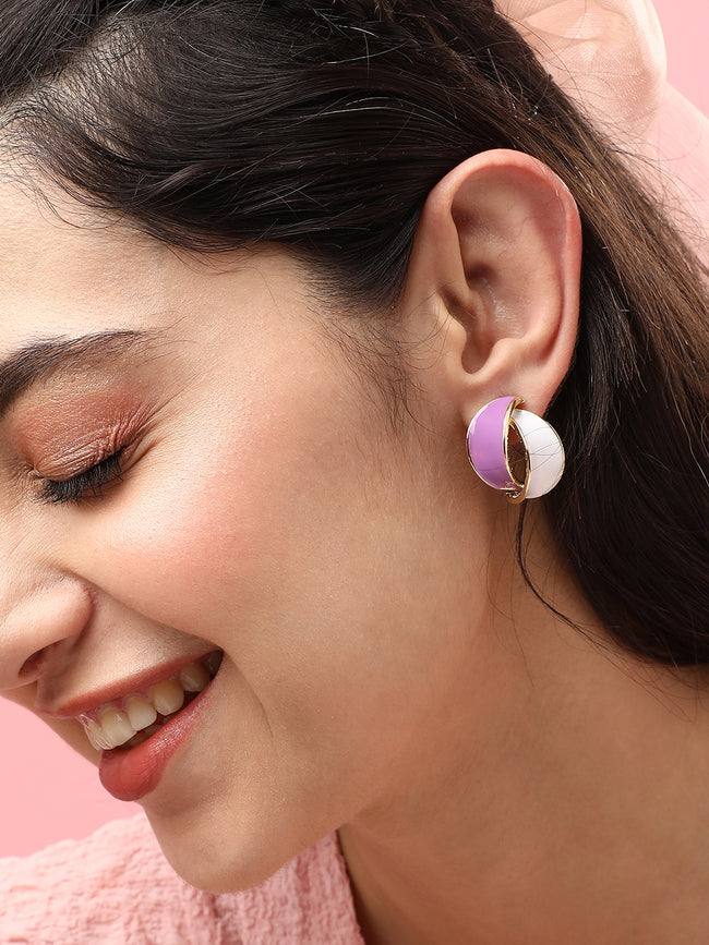 Women White Gold Plated Designer Stone Casual Drop Earring