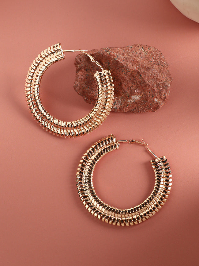 Women Gold Plated Designer Casual Hoop Earring