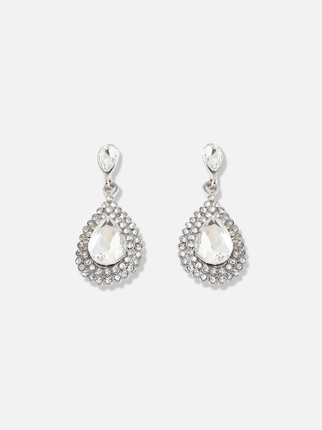Women Silver Plated Designer Stone Party Drop Earring