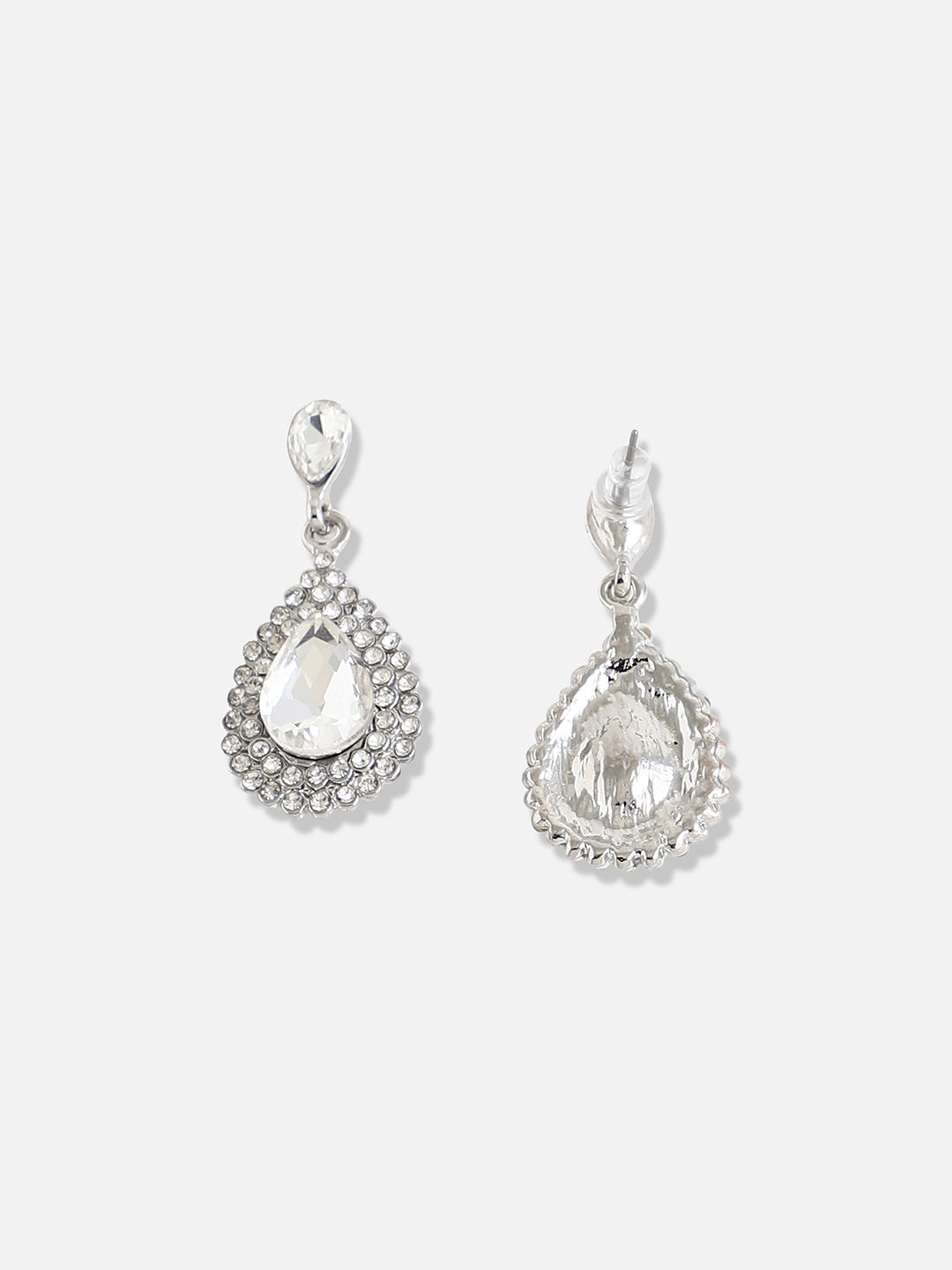 Women Silver Plated Designer Stone Party Drop Earring