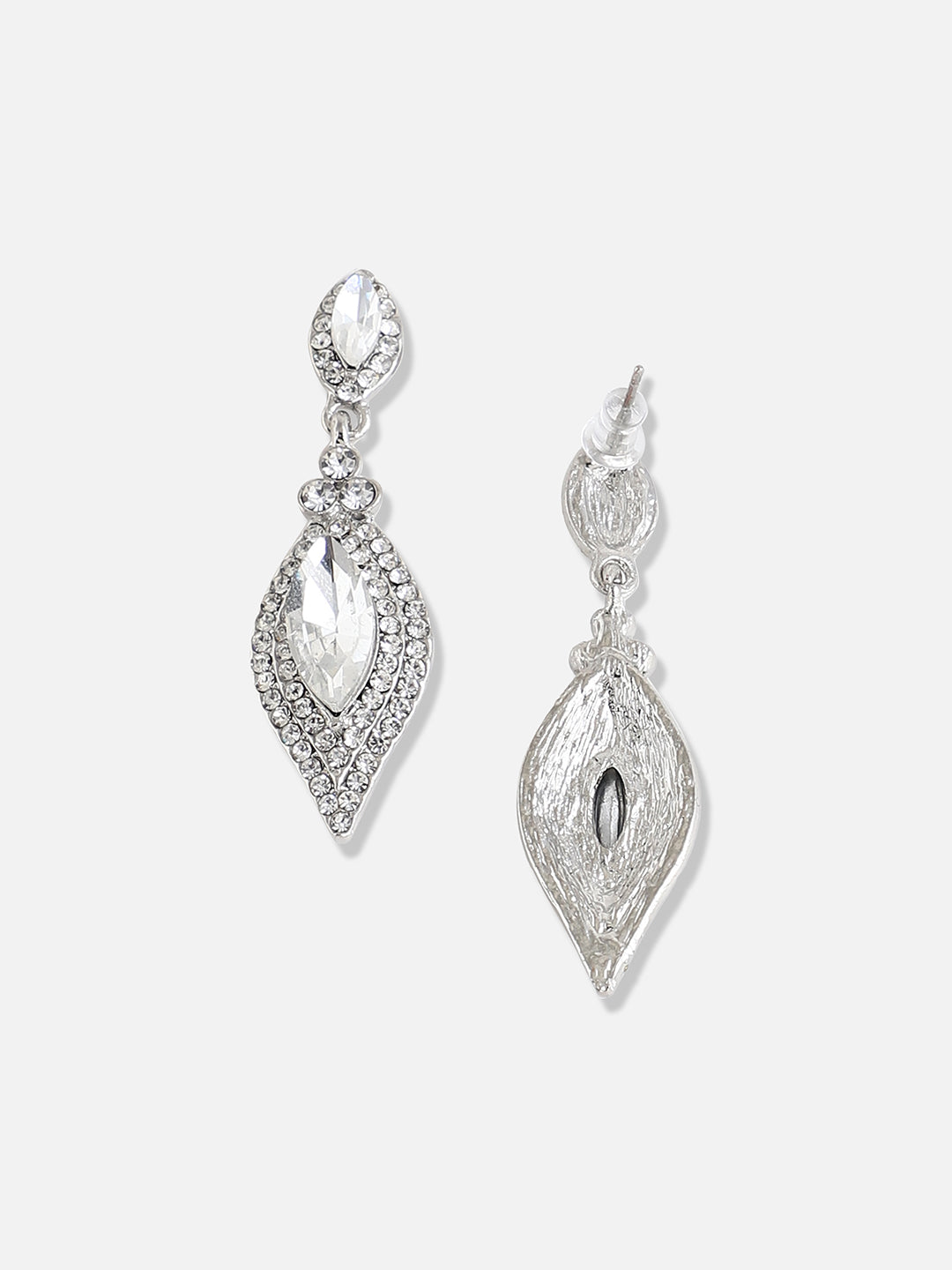 Women Silver Plated Designer Stone Party Drop Earring