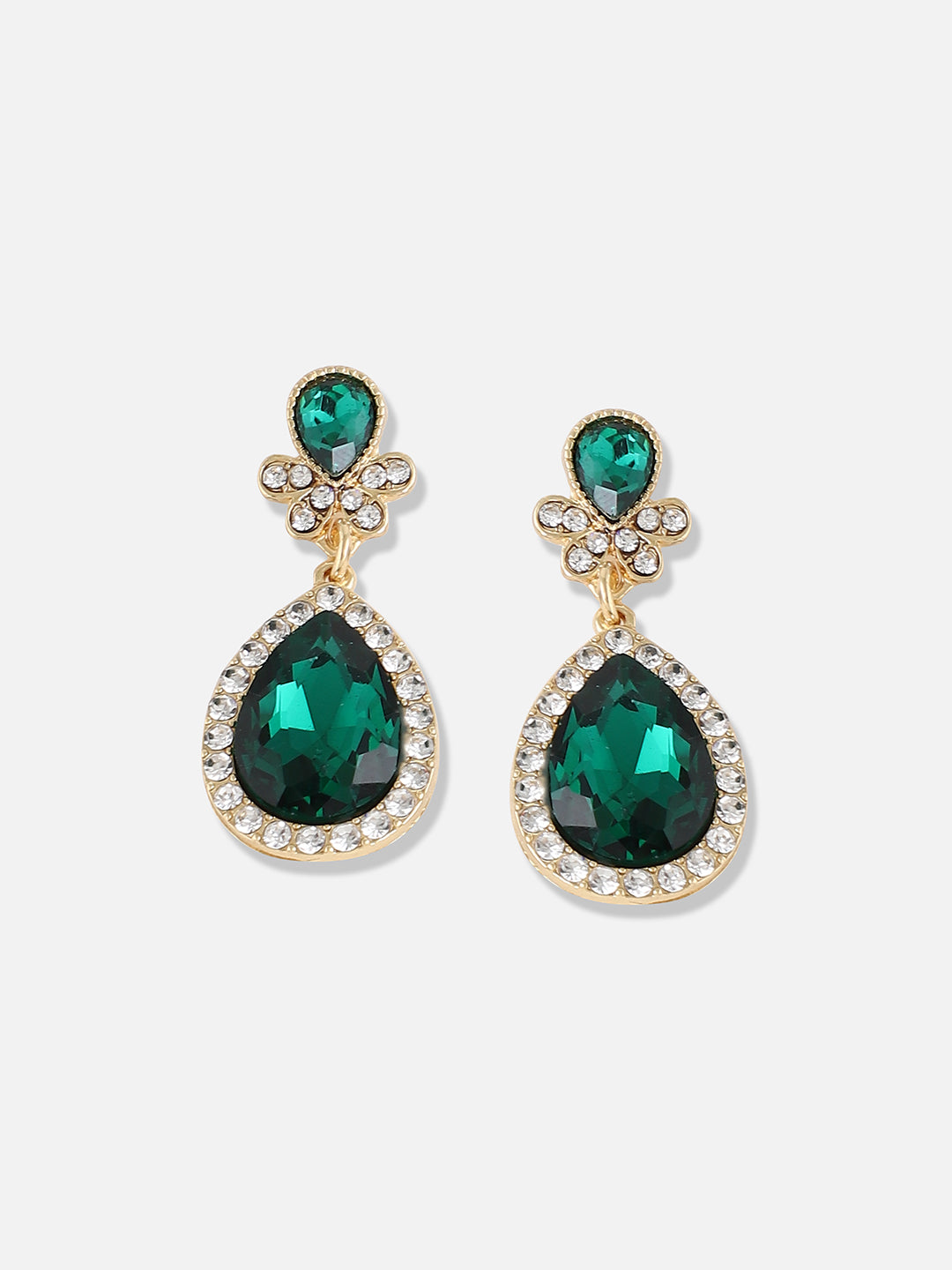 Women Green Stone Casual Drop Earring