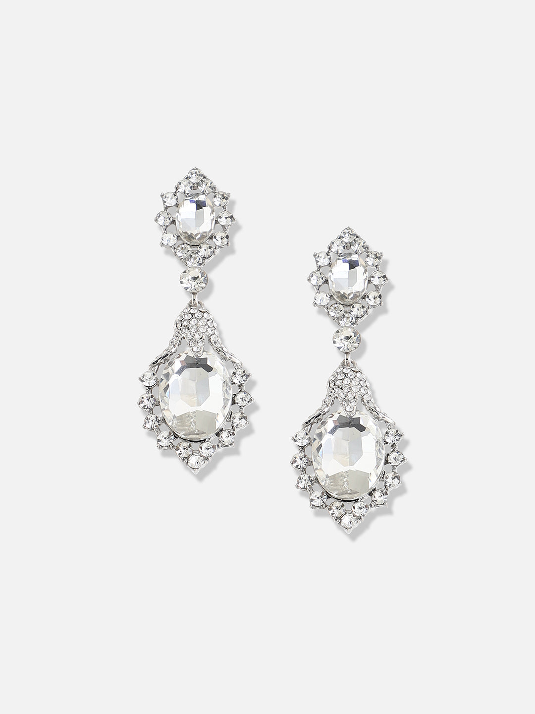 Women Gold Plated Designer Stone Party Drop Earring