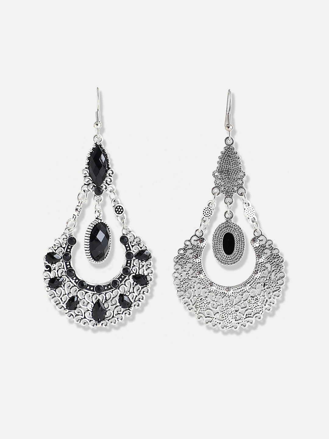 Women Silver Plated Designer Stone Party Drop Earring