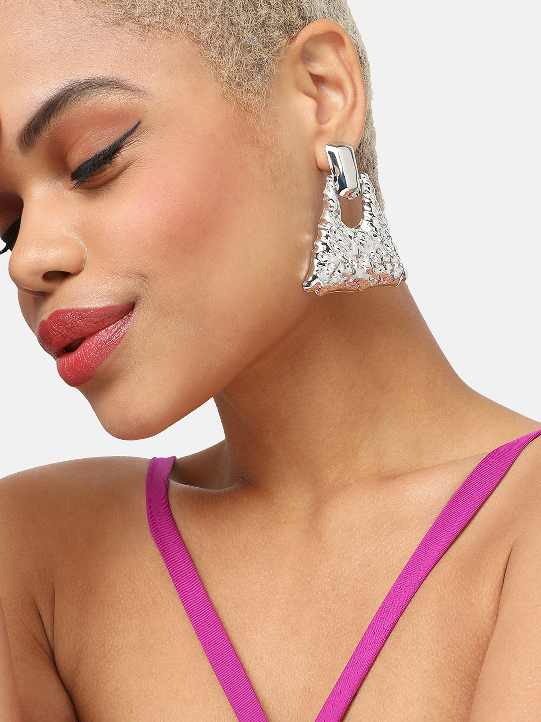 Women Silver Designer Drop Earring