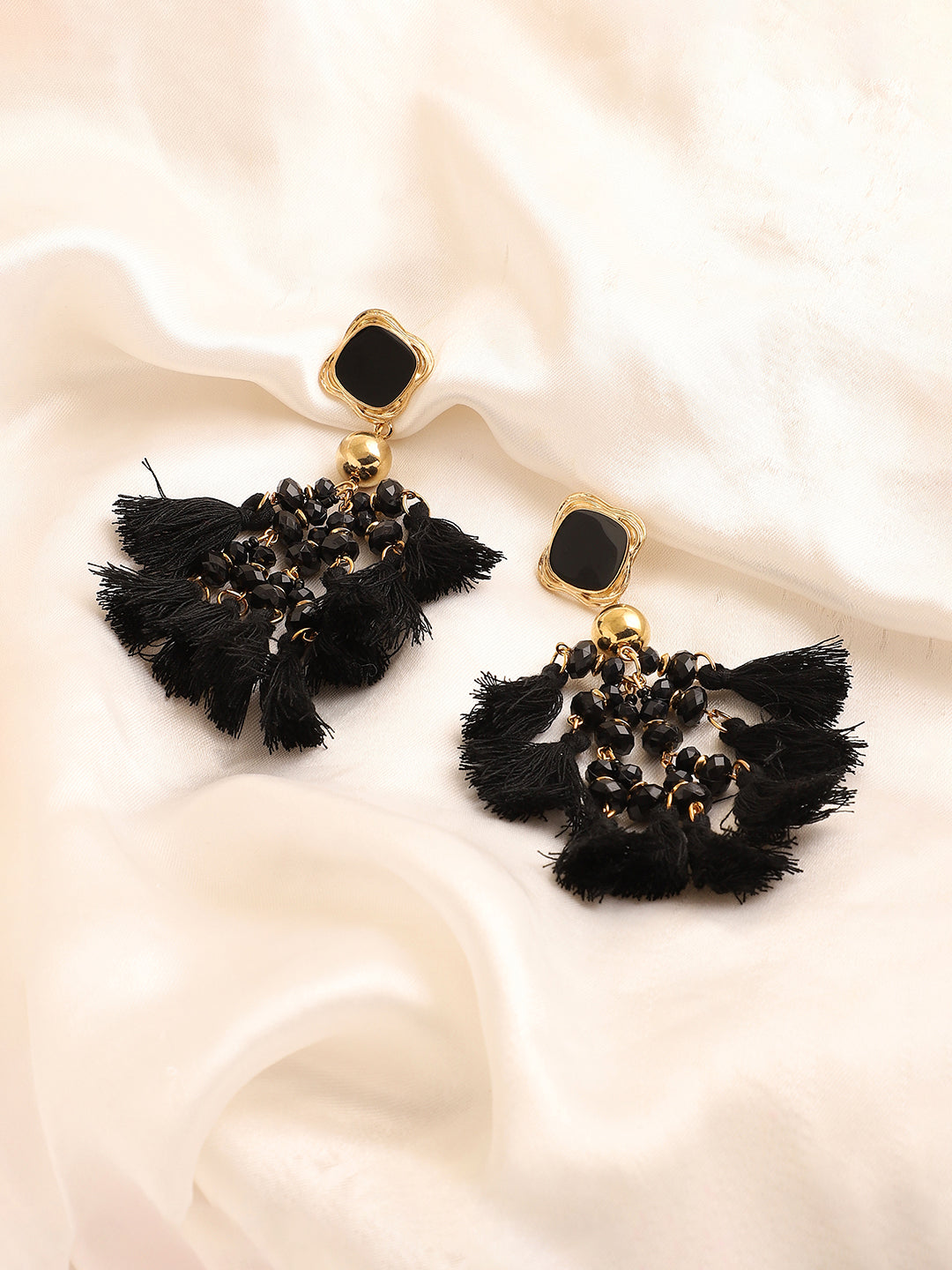 Women Black Designer Drop Earring