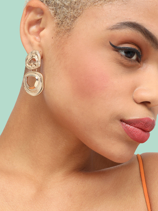 Women Gold Plated Party Designer Drop Earring