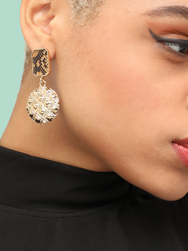 Women Gold Plated Party Designer Drop Earring