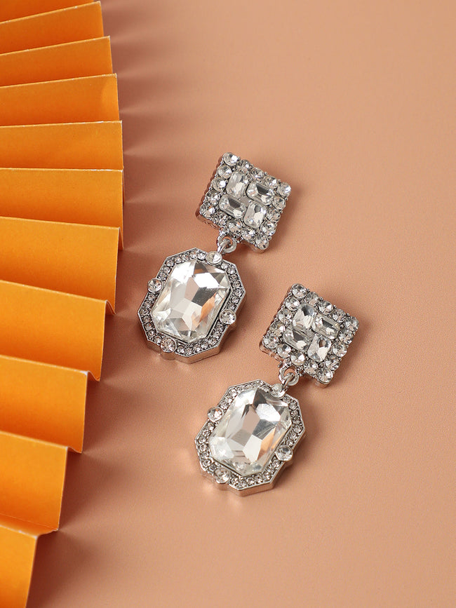 Women Silver Party Designer Drop Earring
